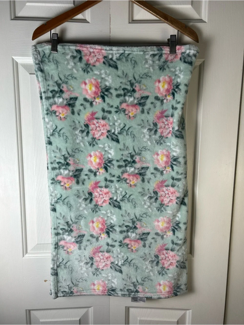 Baby Starters Pink Green Floral Blanket Flowers White Yellow Soft Plush Lovey
